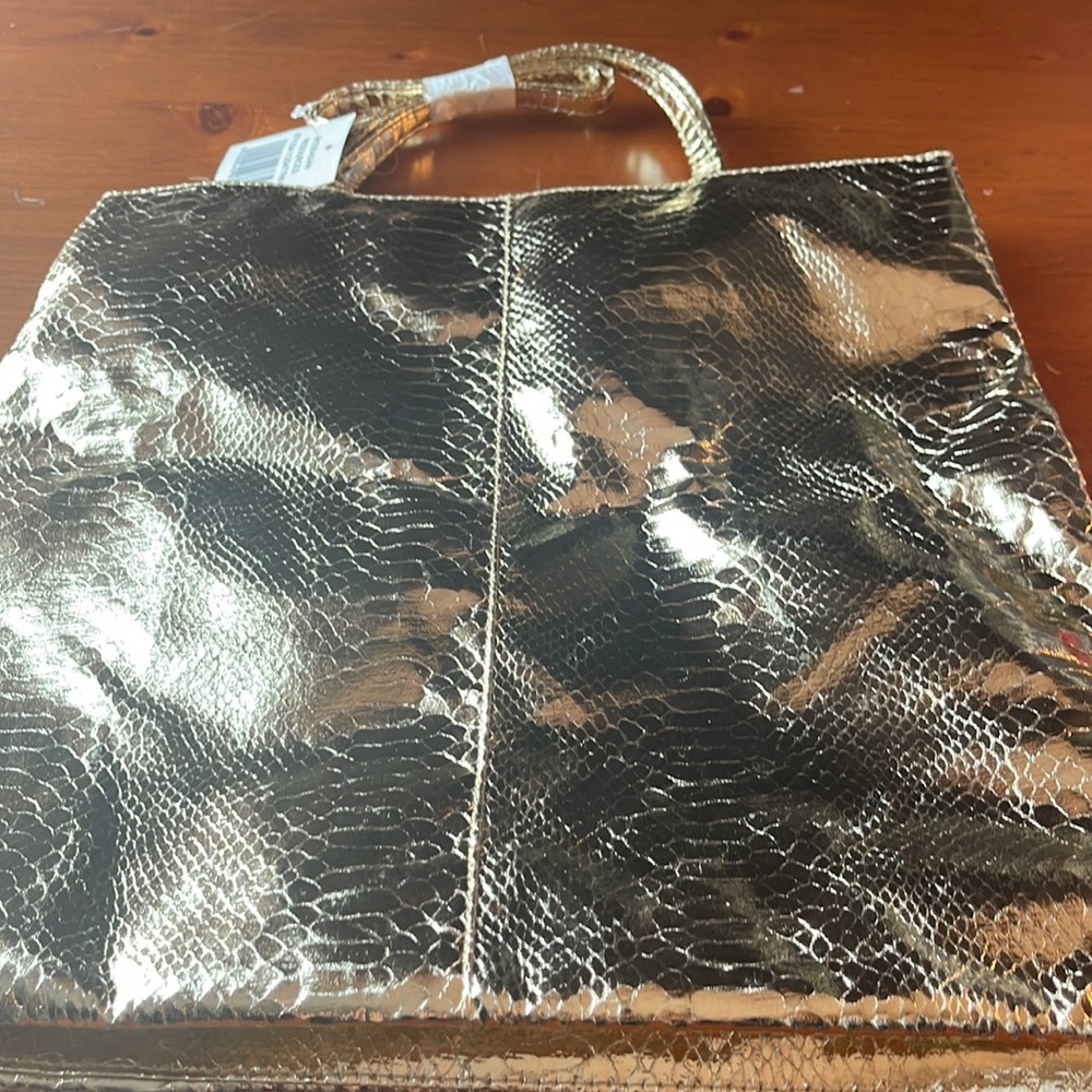Gold tote bag